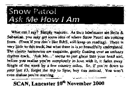 SCAN, Lancaster - Ask me how I am