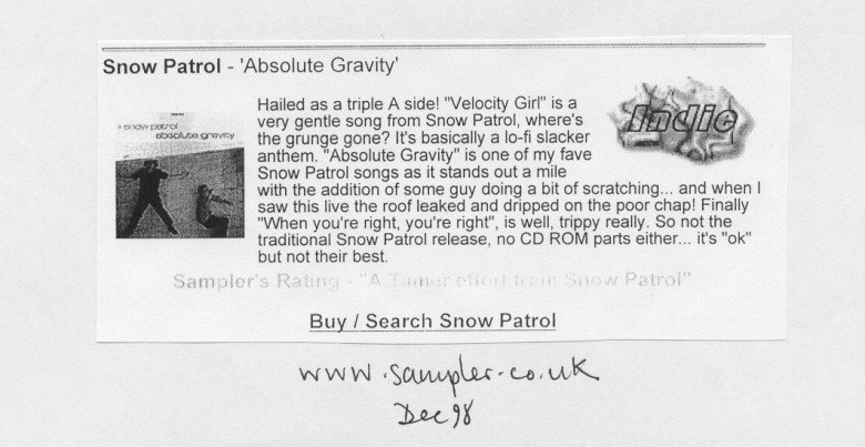 www.sampler.co.uk - Absolute Gravity & Velocity Girl