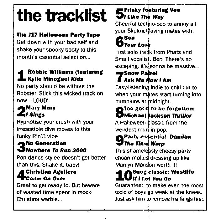 J-17 - The Tracklist