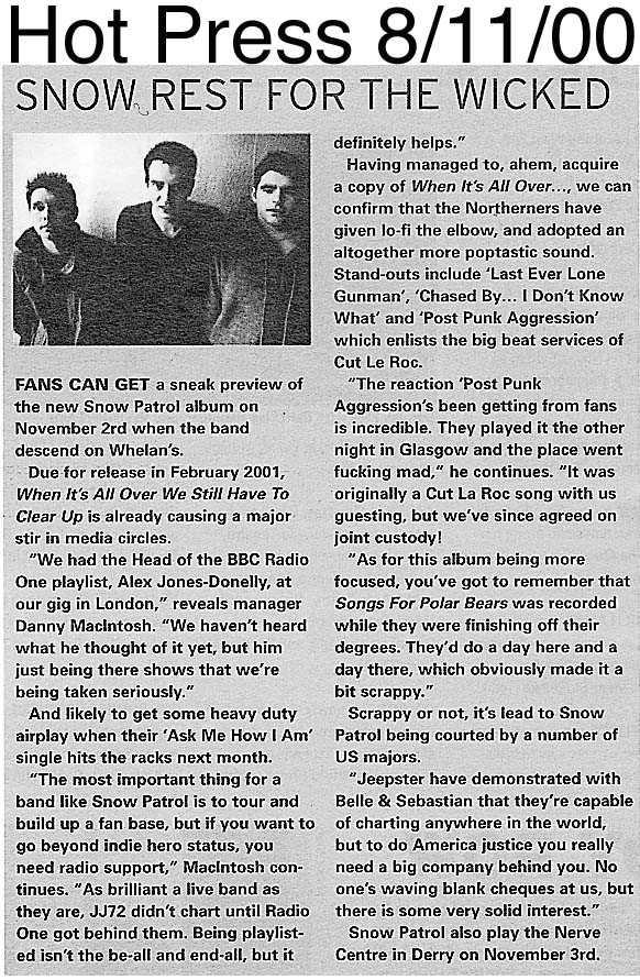 Hot Press - Snow Rest For The Wicked