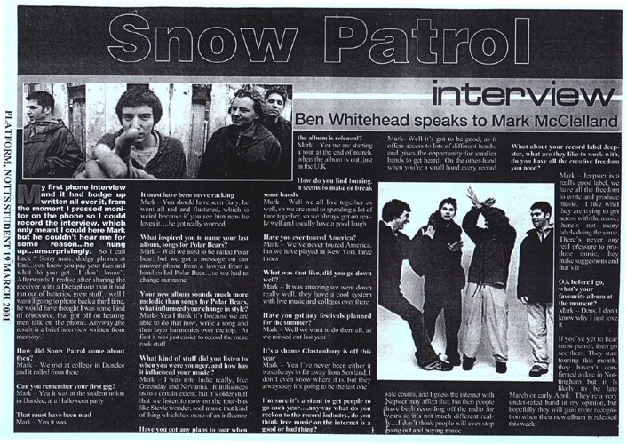 Platform (Notts Student) - Snow Patrol