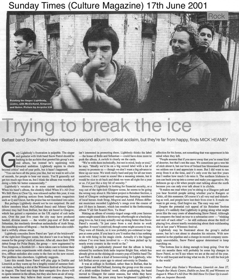 Sunday Times - Trying To Break The Ice