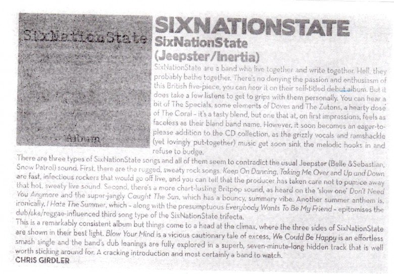 Album Review (2) - SixNationState