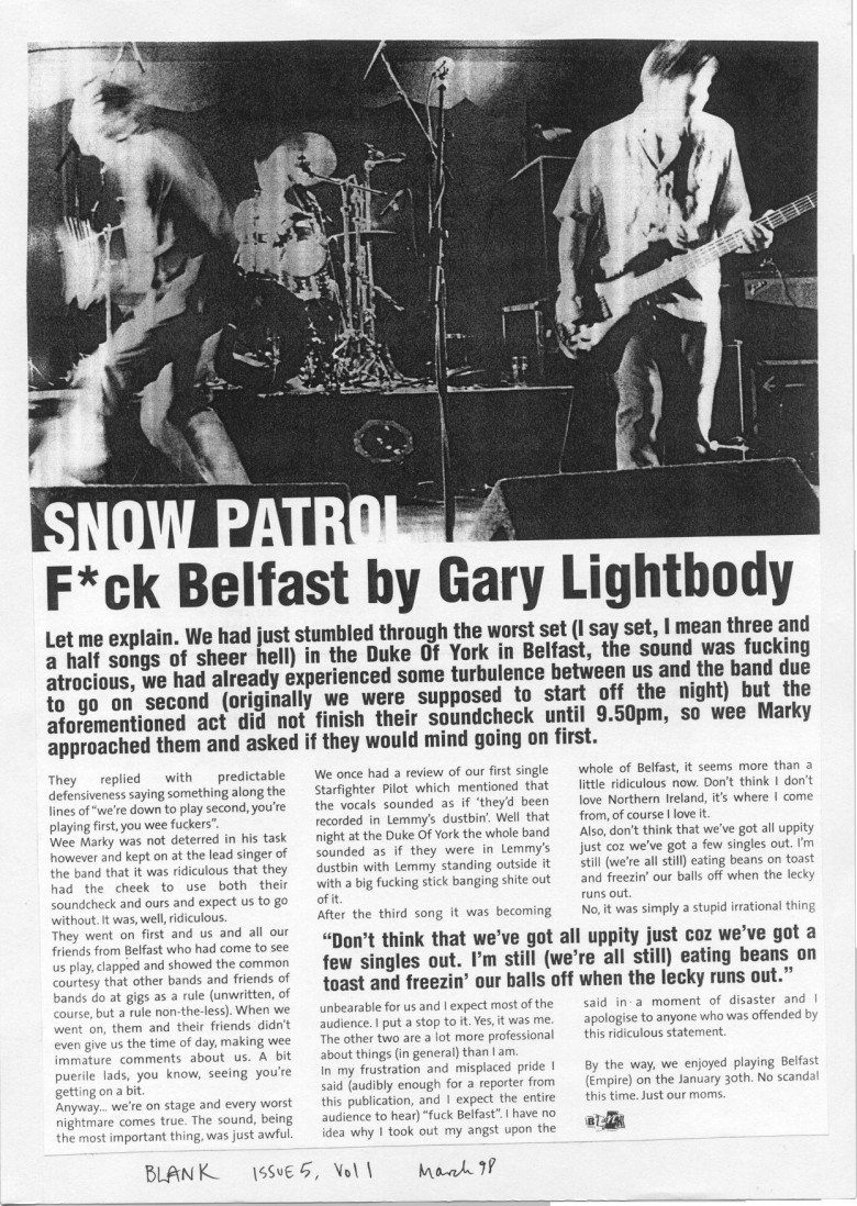 Blank - F*ck Belfast by Gary Lightbody