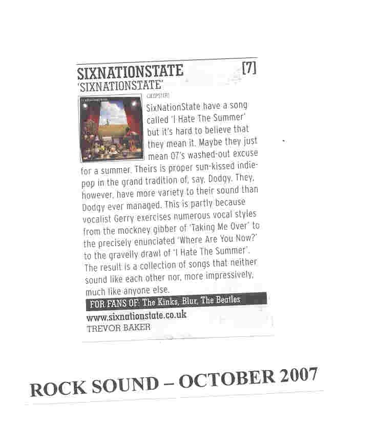 Rock Sound - SixNationState